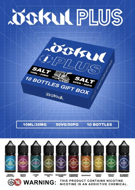 OSKUL (by NKD 100 USA) Nic Salt Gift Box of 10 Flavors – 100ml (10ml each bottle) – 35mg